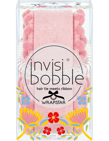Invisibobble Wrapstar Ami&Go Flores and Bloom Elastico con Nastro Rosa